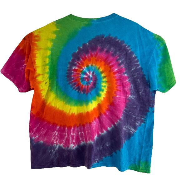 Vintage Liquid Blue Tie Dye Shirt Men's Size 2XL Hippie Retro Rainbow Spiral - Picture 2 of 12